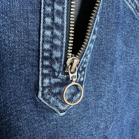 Pilcro Westley Regenerative Cotton Blue Denim Mini Dress Zip Small Short Sleeve - Picture 12 of 15